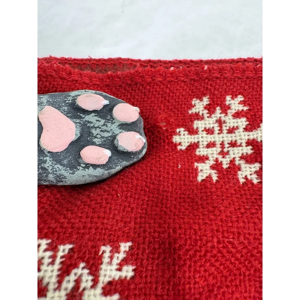 Makers Mark Bourbon Red Cream‎ Snowflake Knit Holiday Scarf Fringe Trim Mens